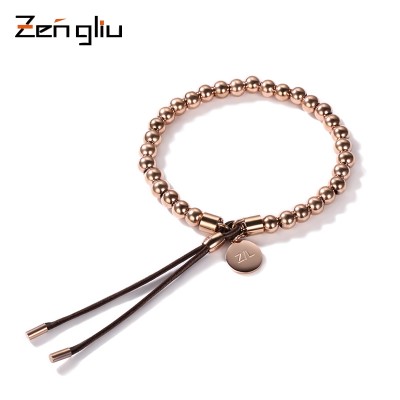 Female Korean American Style Bead Bracelet on Korean bestie plated rose gold bracelet jewelry color