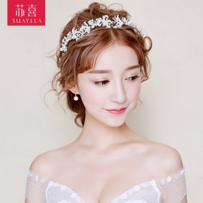 The new bride with Korean wedding jewelry, headdress hair hoop Korea wedding dress accessories