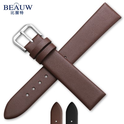 Ultra thin leather calfskin leather strap, men and women watch accessories, plain waterproof CK DW watchband