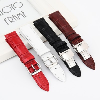 Watch with a female male leather substitute CASIO Tissot EBOHR Watch Strap Watch Strap 18 female female DW red 20mm