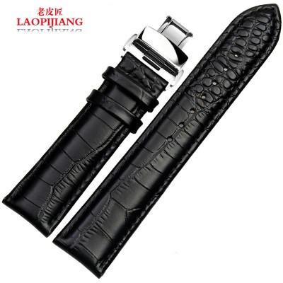 Watch with crocodile Embossed Leather Watchband male butterfly clasp for Armani 18|20|22mm