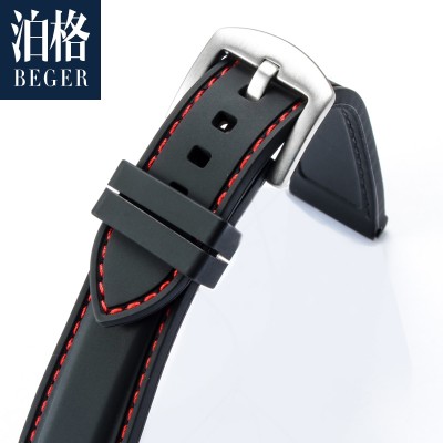 High quality silicone rubber watchband male sport diving watch chain