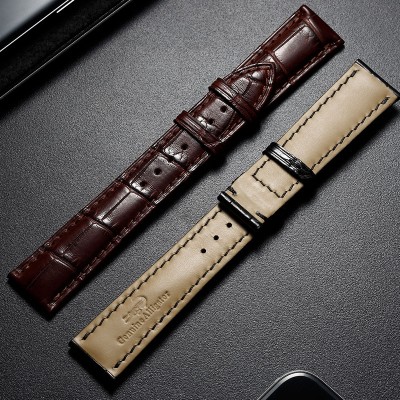 Hand made alligator leather strap, male leather watch band