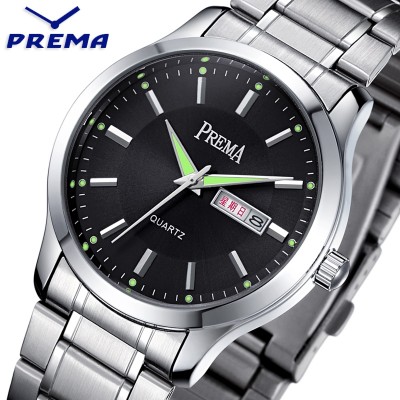 Luminous week calendar watch male strip belt student waterproof quartz watch male fashion simple men's watch