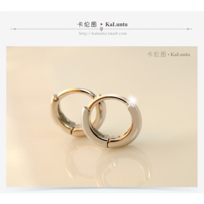 Karen figure 925 nail tremella, South Korea female small ear clip Han edition contracted circle earrings personality earrings