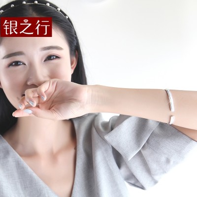 Sterling silver bracelet on Korean Korean female students all-match fresh simple personality Bracelet opening Mori silver jewelry