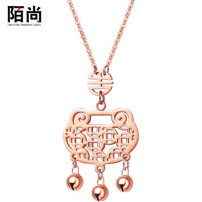 Mo is the bell lock color gold necklace pendant 18K Rose Gold Plated female Korean all-match clavicle chain