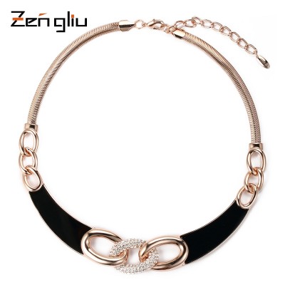 European and American female personality all-match decorative Necklace exaggerated black short neck and clavicle necklace chain accessories