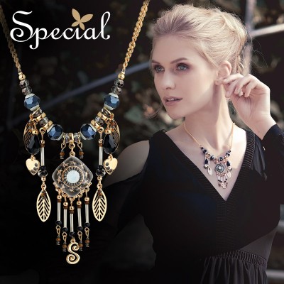 European and American retro irregular pendant Pendant Necklace personality tassel time lover