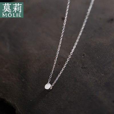 925 Sterling Silver Necklace, women's clavicle chain, lucky beans, short pendants, Korean jewelry, students simple personality jewelry