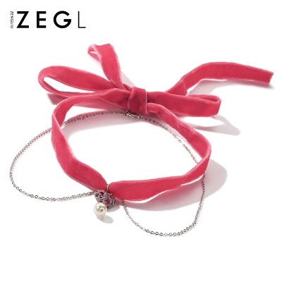 Female love Velvet Necklace short chain necklace ornament double all-match simple clavicle