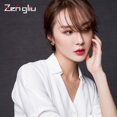 Europe and America fashion cross necklace, female clavicle chain plating 18K, rose gold, simple Korea and Japan accessories