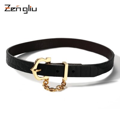 Black collar neck clavicle short sweater chain necklace chain female neck chain and simple Leather Cord Necklace