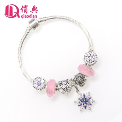 S925 silver bracelet glass Zhuhai ocean transport chain on jadoku heart snow hand finished Valentine female models