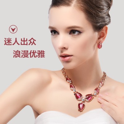 Europe and America fashion jewelry, short clavicle necklace, tulip jewelry set, female decoration accessories