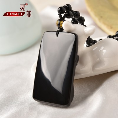 The opening of obsidian Guan Guan Yu Guan Erye domineering sword pendant jade necklace and Amulet