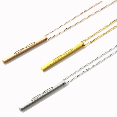 Europe lady apothegm Necklace necklace, pendant jewelry chain simple all-match clavicle titanium