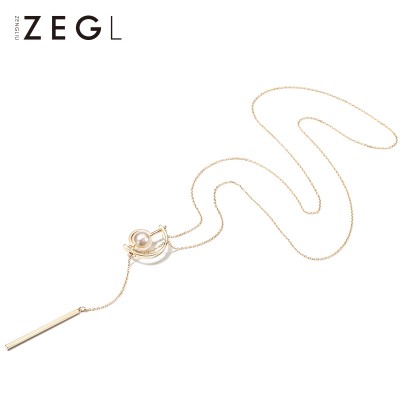 ZENGLIU Korea all-match long sweater necklace pendant ornament chain letter female clavicle simple necklace