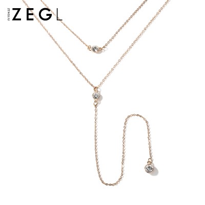 Simple double chain necklace pendant jewelry fashion all-match female Collar Necklace multi Necklace