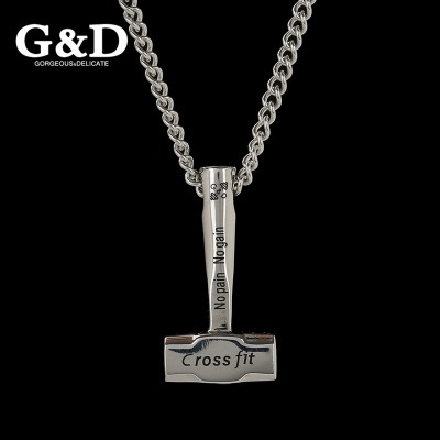 GD Titanium Necklace Pendant CrossFit dumbbell exercise training hammer hammer