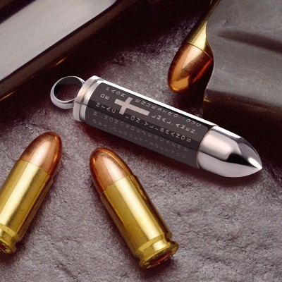 U7 personalized domineering bullet necklace pendant accessories Mens Titanium ornaments placed South Korea tide love perfume