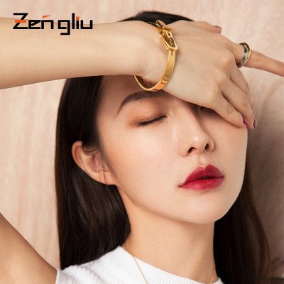Plating 18k rose gold bracelet Jewelry Gold Bracelet Guocai Han female female buckle jewelry lovers