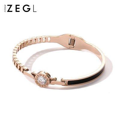 ZENGLIU Korean couple bracelet bracelet jewelry and 18k rose gold plated titanium steel jewelry personality trendsetter