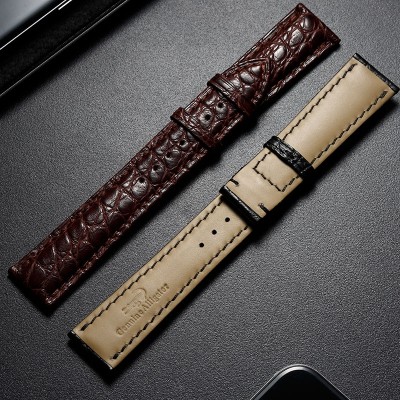 Handmade crocodile watch with male and female butterfly belt for Longines OMEGA Tudor beauty