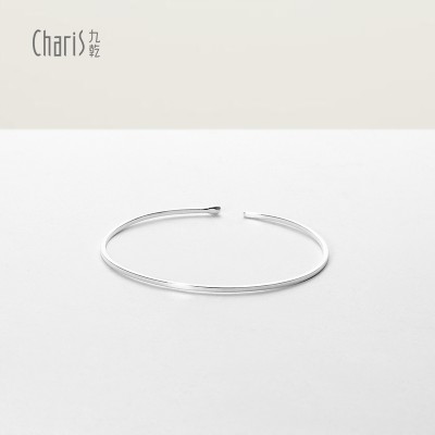 Nine dry, 999 sterling silver, stylish, fresh, fresh, virgin, slender, slender, bangle, female, Korean, girlfriend