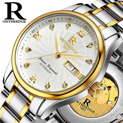 Rick met Stainless steel watch men leather with waterproof wrist hollow out automatic mechanical watch men's watch watch
