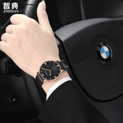 Zhidian Authentic men's watch men's watch waterproof leisure fashion wrist watch students really belt quartz movement