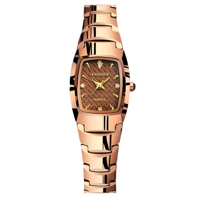 Ms card poem, waterproof tungsten steel watches Rose gold women's watch diamond watch Table watch female restoring ancient ways