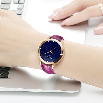 Ms bright star rose Jin Zhen belt watch fashion female female watch waterproof quartz watch students