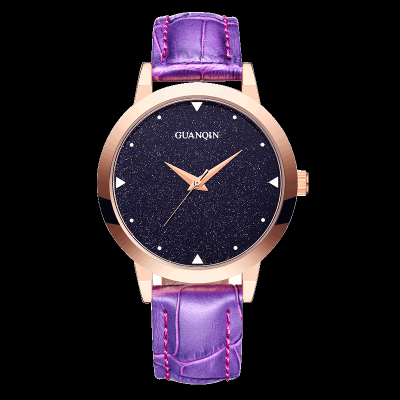 Guanqin Authentic star bright rose Jin Zhen belt ladies watch women watch fashion female fashion quartz watch