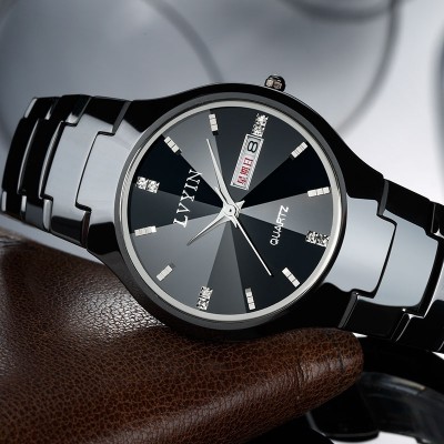 Lvyin Ceramic table waterproof leisure men's watch watch men's watch lovers watch quartz luminous female students