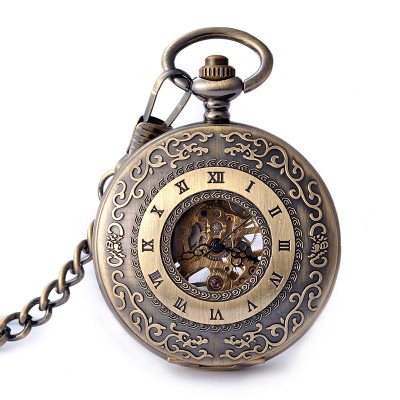 Christmas carving decorative pattern Retro fashion table male ladies watch students pocket watch Business trend
