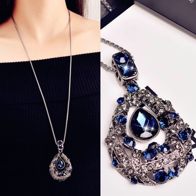 Compose love to water droplets temperament long qiu dong han edition Korea hang best match act the role of sweater chain necklace