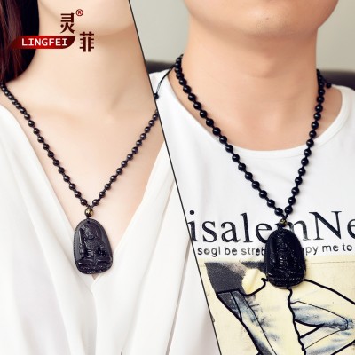 Medallion obsidian motionless statue of Buddha pendant motionless rooster this life fo chicken year of king Ming benmingnian necklace for men and women