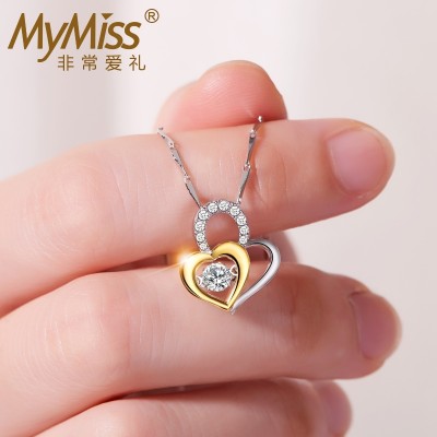 Necklaces swarovski zirconium Mymiss female 925 silver plated Pt platinum birthday gift pendant valentine's day