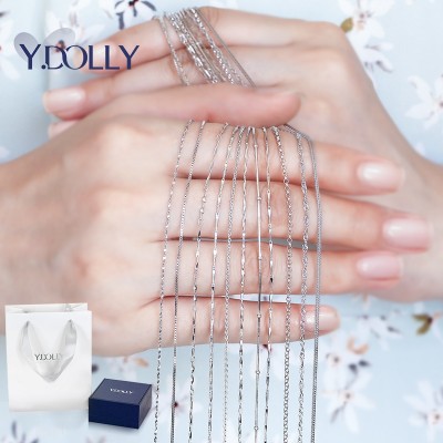 YD silver box chain necklace female 925 silver chain joker melon seeds chain with chain collarbone N6010 short chain single gift