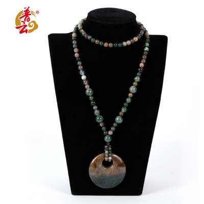 PuYun natural agate necklace gift of peace buckle day long female pendant sweater chain pearl crystal national wind act the role ofing is tasted