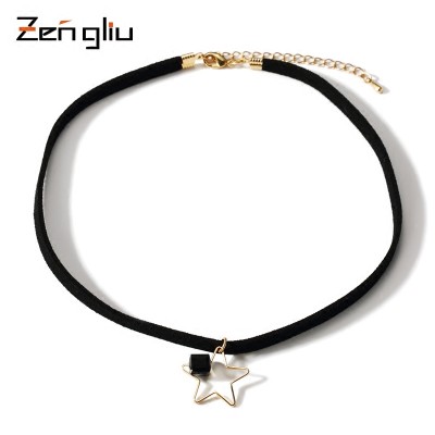 Female pentagram necklace contracted neck ornaments with neck collar bone chain star pendant joker brief paragraph sweater chain in South Korea