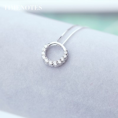 TIMENOTES silver necklace female han edition small sweet pure 925 silver collar bone chain jewelry jewelry short delicate