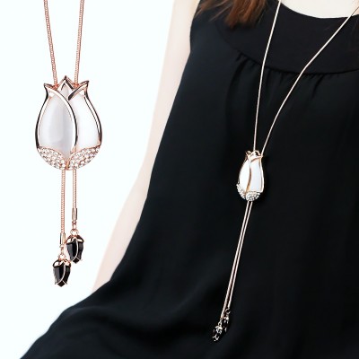 Associating the blessed one stone sweater chain long qiu dong joker South Korea deserve to act the role of tulips are pendant necklace women adorn article on New Year's gift