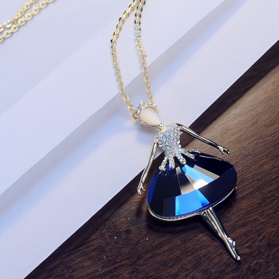 Ballantine han edition imitated crystal act the role of good long sweater chain in Europe and the personality fashion accessories joker style pendant long necklace