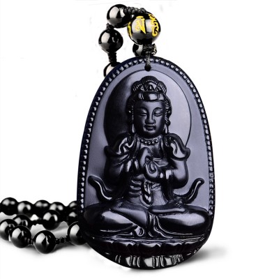 Obsidian Shi Dari Buddha vanity hidden Buddha bodhisattva this life patron zodiac monkey, dog, sheep pig dragon pendant