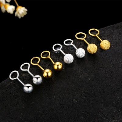 925 tremella hook nail doug joker grind arenaceous gold earrings ear bone nail earring female fashion round pearl gifts