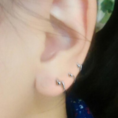 HFN JEWELLERY/li xuan 990 fine silver jewelry lap earrings Princess temperament ear laps mini ear bones