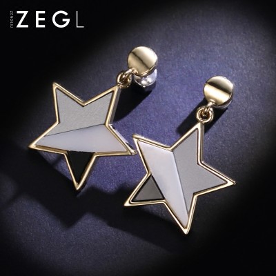 South Korean star temperament earrings Female long eardrop in Europe and the contracted hipster stars stud earrings earrings product personality