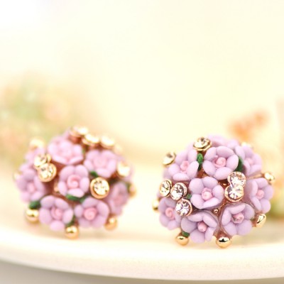 Mu mu jewelry earring South Korea female earrings lovely temperament allergy ear clip earrings with no ear hole ceramics